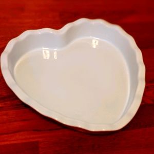 Emile Henry red, heart-shaped baking dish